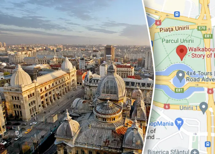 Ghid care explica pe harta un traseu de turism